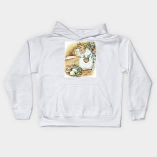 Mrs. Rabbit Prepares Dinner While Peter Recovers - Beatrix Potter Kids Hoodie